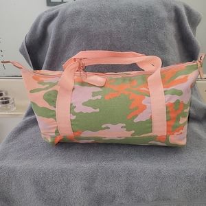 Neiman Marcus Orange Camouflaged Canvas Duffel Bag